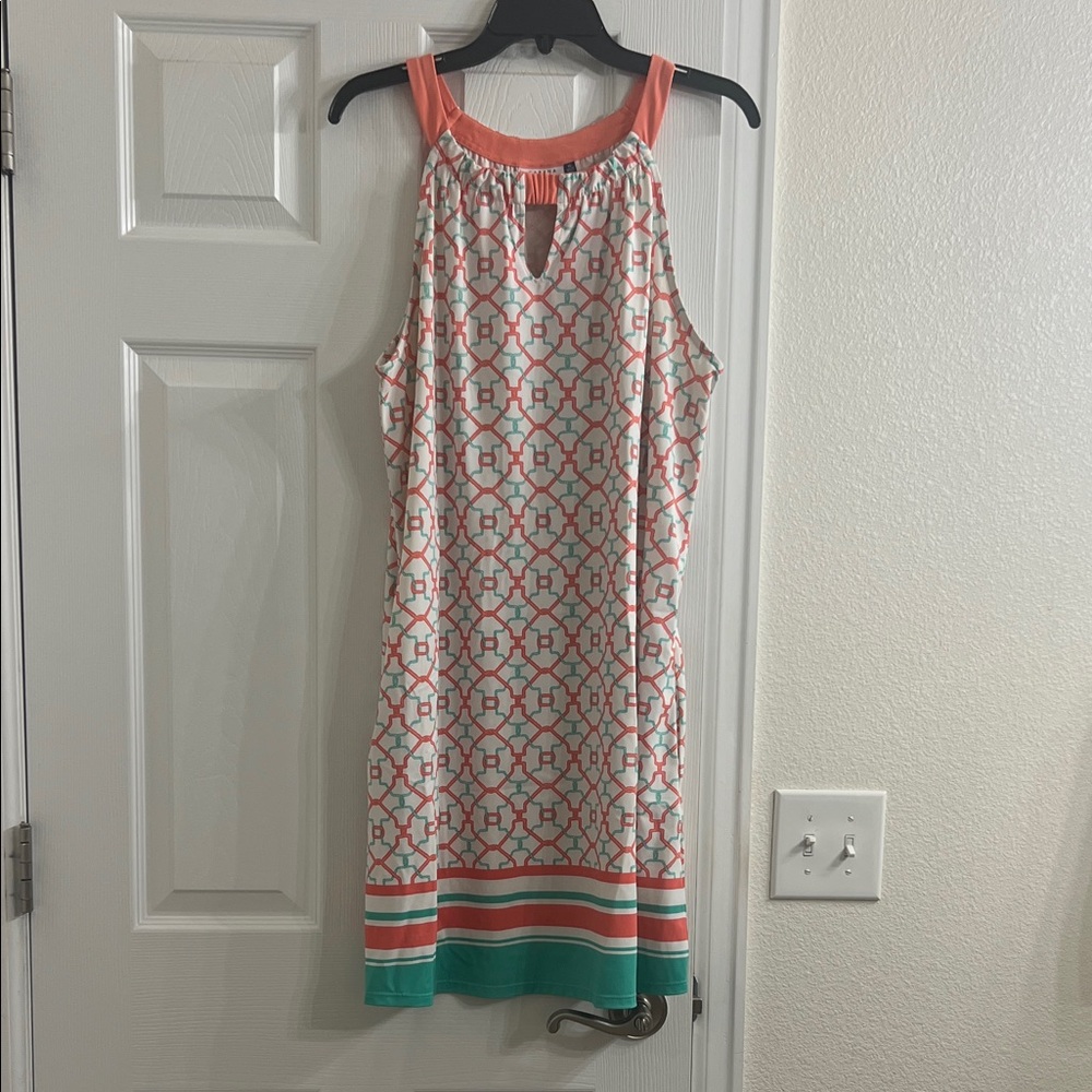 Cabana Life Coral and White Dress